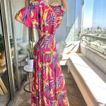 Vestido Manga Angel fucsia